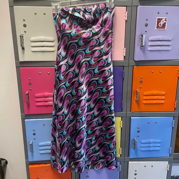 Laundry By Shelli Segal Silk Swirl Dress Purple, Blue, Pink - Picture 1 of 4